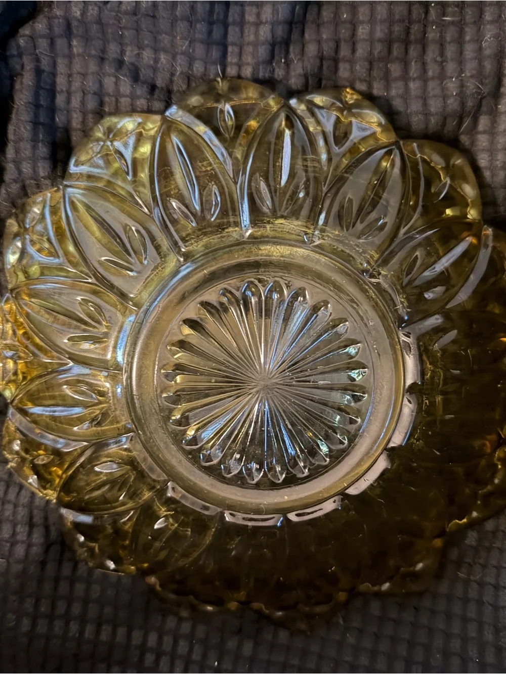 Vintage Sunburst Glass Bowls - Amber Tint (Set of 2)